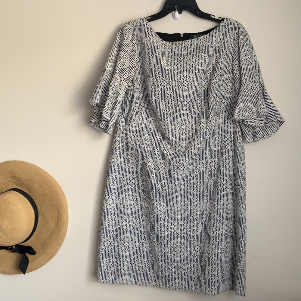 RALPH LAUREN Woman's New White Floral 3/4 Sleeve